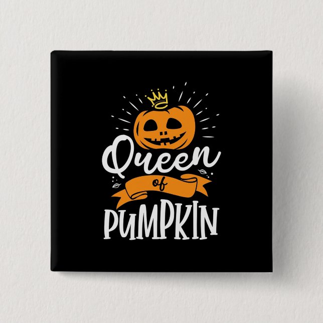 Halloween Queen of Pumpkin Button (Vorderseite)