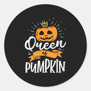 Halloween Queen of Pumpkin Runder Aufkleber