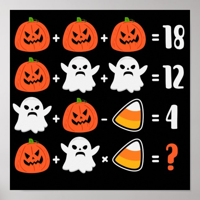 Halloween Quiz Math Teacher Poster (Vorne)