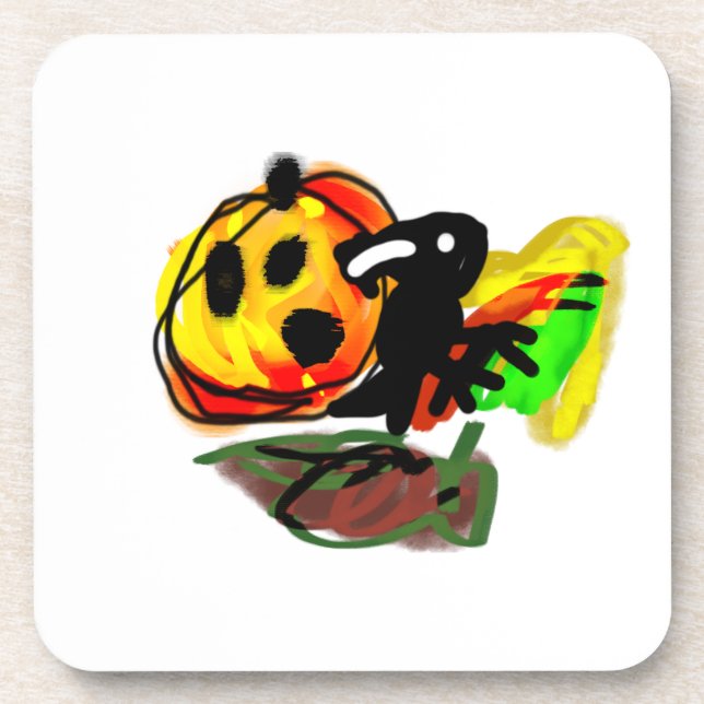 Halloween-Rabe Getränkeuntersetzer (Vorderseite)