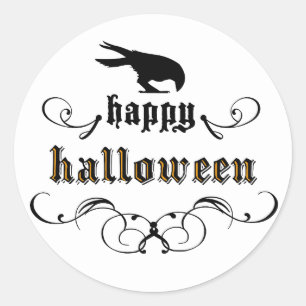 Halloween - Rabe Runder Aufkleber
