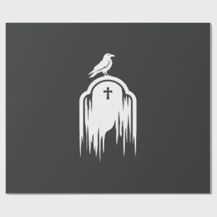 Halloween-Raben-Grabstein-Silhouette-Design Geschenkpapier