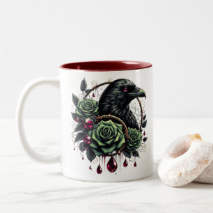 Halloween-Raben-Kaffeetasse Zweifarbige Tasse