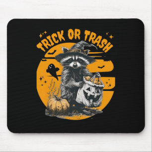 Halloween Raccoon Trick oder Mülleimer Retro Racco Mousepad