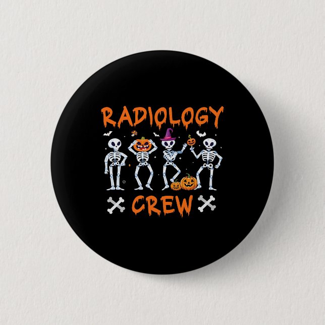 Halloween Radiology Herbst Krass Tech Röntgentest  Button (Vorderseite)
