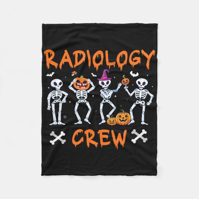 Halloween Radiology Herbst Krass Tech Röntgentest  Fleecedecke (Vorderseite)