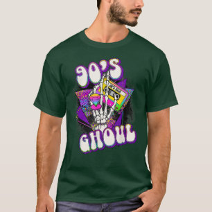 Halloween Rainbow Leopard Skeleton 90s Music L T-Shirt