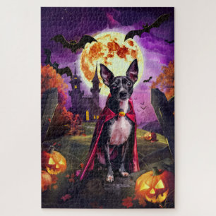 Halloween Rat Terrier Vampire Pumpkins Beängstigen