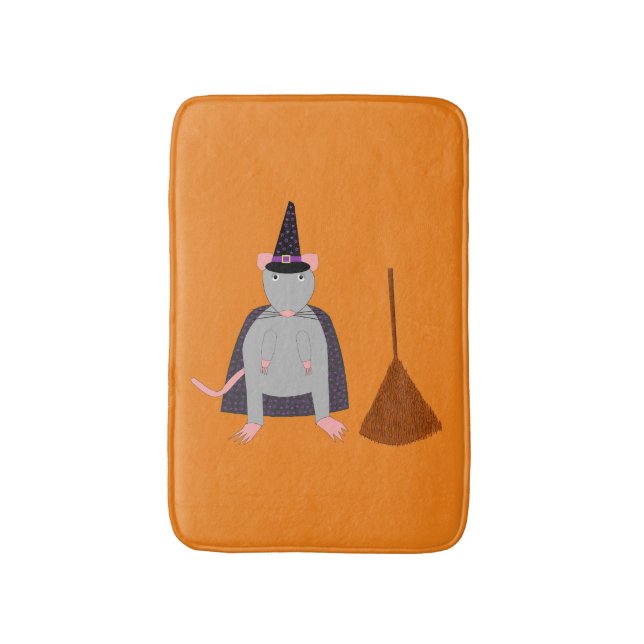 Halloween Rat und Broom Badematte (Vorderseite Vertikal)