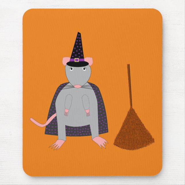 Halloween Rat und Broom Mousepad (Vorne)