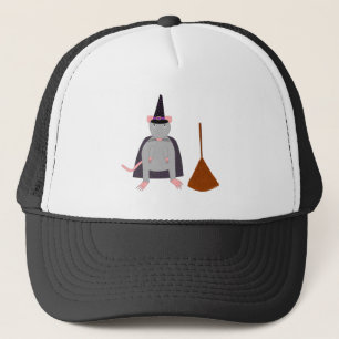 Halloween Rat und Broom Truckerkappe