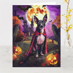 Halloween Ratt Terrier Vampir Kürbisse Gruselig  Karte