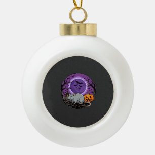 Halloween-Ratte Mondbeschienenes Kürbis-Vektor-Des Keramik Kugel-Ornament