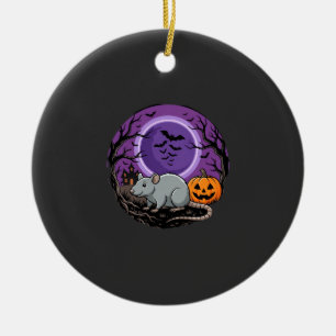 Halloween-Ratte Mondbeschienenes Kürbis-Vektor-Des Keramik Ornament