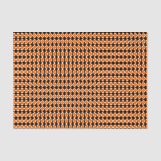 Halloween Raute - Black & Orange Diamonds Seidenpapier (Vorderseite)