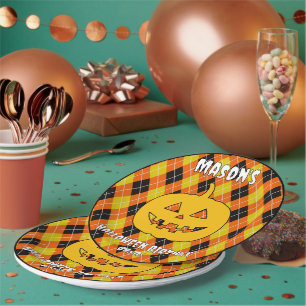Halloween-Raute-Kürbislaterne Pappteller