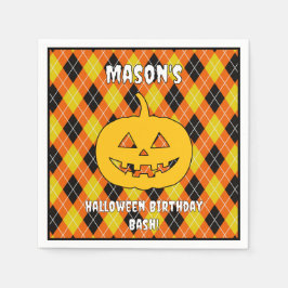 Halloween-Raute-Kürbislaterne Serviette