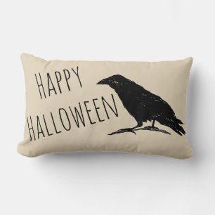 Halloween Raven Black Fall Throw Kissen