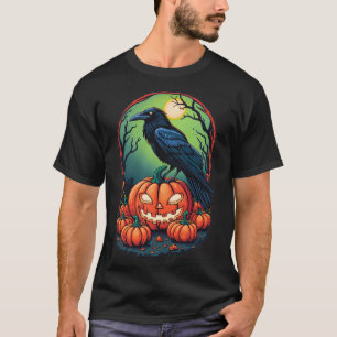 Halloween Raven in einem Kürbis T-Shirt