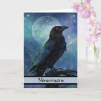 Halloween Raven Nevermore Edgar Allan Poe Moon