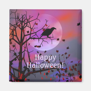 Halloween Raven Night Magnet