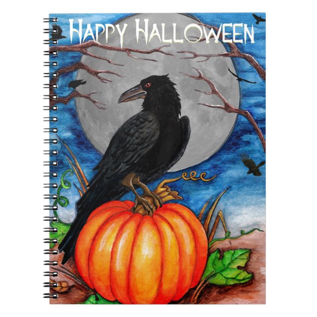 Halloween Raven Notizblock (Vorderseite)