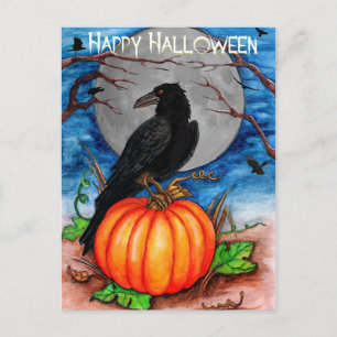 Halloween Raven Postkarte