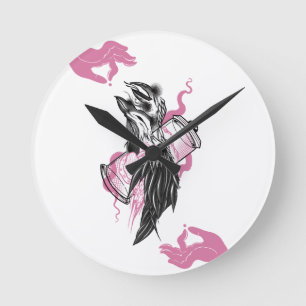 Halloween Raven Round Acrylic Wall Clock Runde Wanduhr