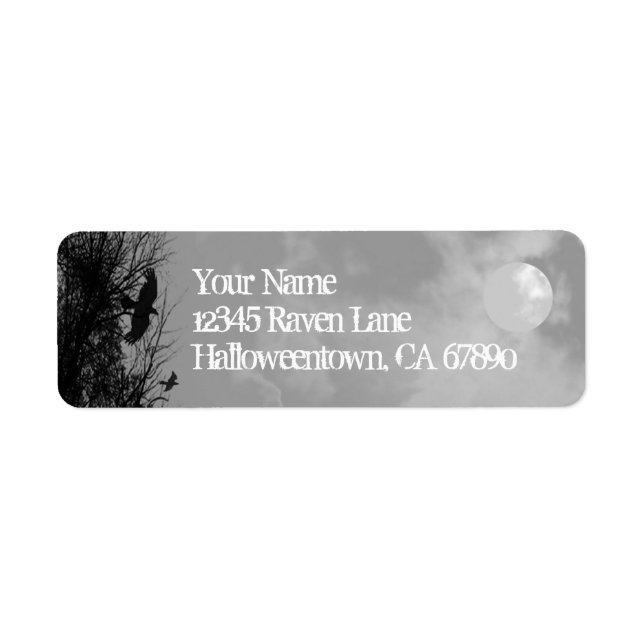 Halloween Raven Sky Custom Rücksendeadressen-Aufkl (Vorne)