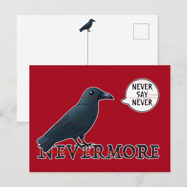 Halloween Raven: Sprich nie (nicht mit Poe's) Postkarte (Vorne/Hinten)