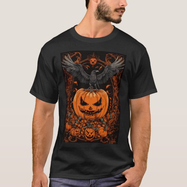 Halloween Raven Vintag T-Shirt (Vorderseite)