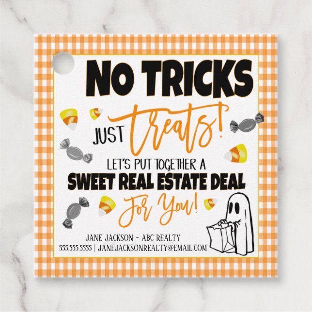 Halloween Realtor-Geschenkmarke Geschenkanhänger (Vorderseite)