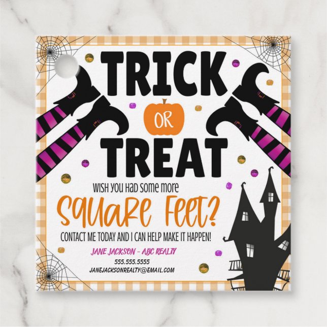 Halloween Realtor-Geschenkmarke Geschenkanhänger (Vorderseite)