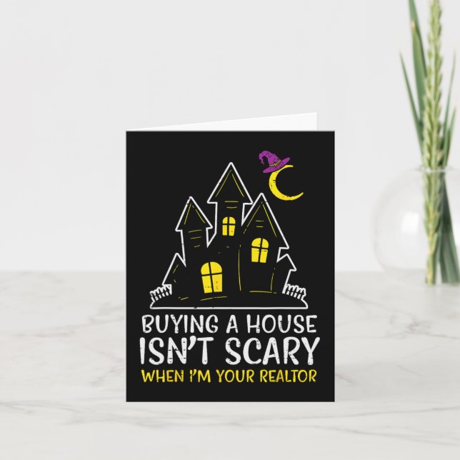 Halloween Realtor Käuferhaus ist kein Beängstigend Karte (Vorderseite)