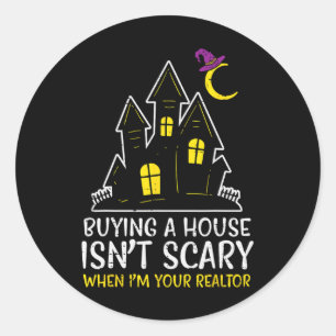 Halloween Realtor Käuferhaus ist kein Beängstigend Runder Aufkleber