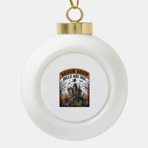 Halloween-Rechnungseintreiber-Hexenbesen-Bruch-Des Keramik Kugel-Ornament