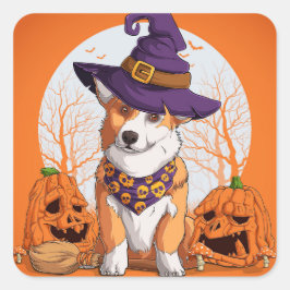 Halloween-Rechteckheber Quadratischer Aufkleber