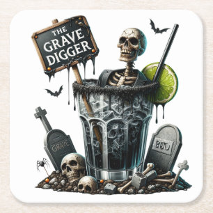 Halloween Rechteckiger Pappuntersetzer