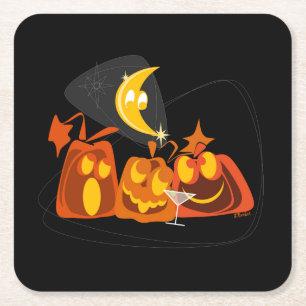 Halloween Rechteckiger Pappuntersetzer