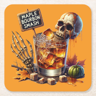 Halloween Rechteckiger Pappuntersetzer