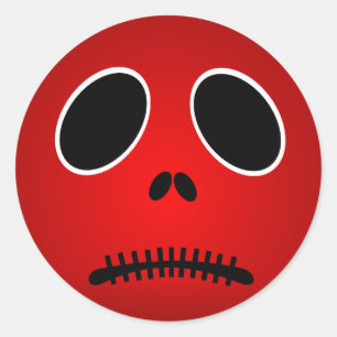 Halloween Red Beängstigend Sad Face Stickers