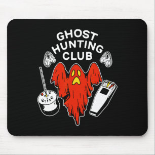 Halloween Red Ghost Hunting Club Spooky Hunter Mousepad