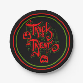 Halloween Red Green Trick oder Treat Pumpkins Part Pappteller
