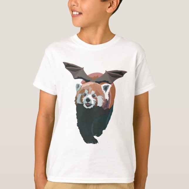 Halloween Red Panda Bat T-Shirt (Vorderseite)