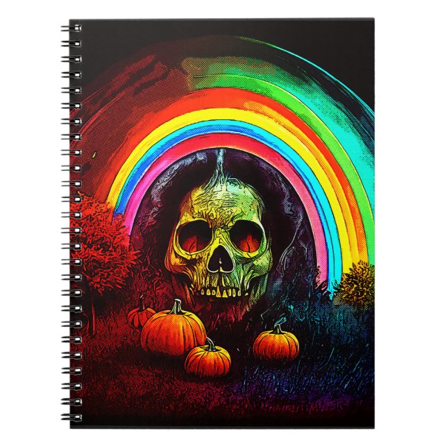 Halloween-Regenbogen des Bösen Notizblock (Vorderseite)