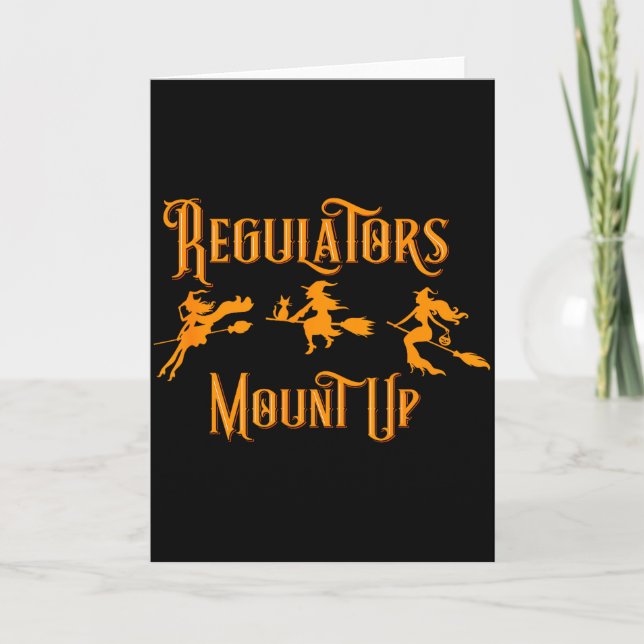Halloween-Regulierer reiten Hexen  Karte (Vorderseite)