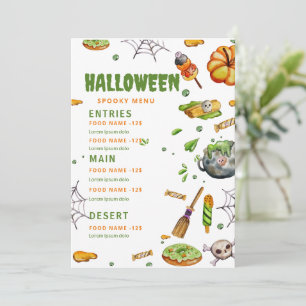Halloween Restaurant Menü, Editierbare Halloween M Menükarte