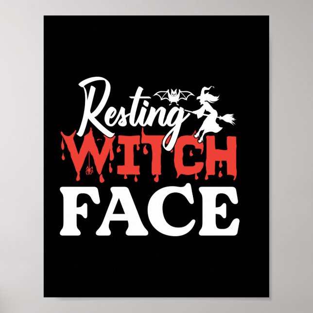 Halloween Resting Witch Facce Birthday Poster (Vorne)