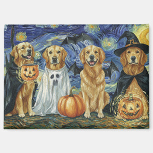 Halloween Retriever Hunde Hexen-Kostüm Magnet
