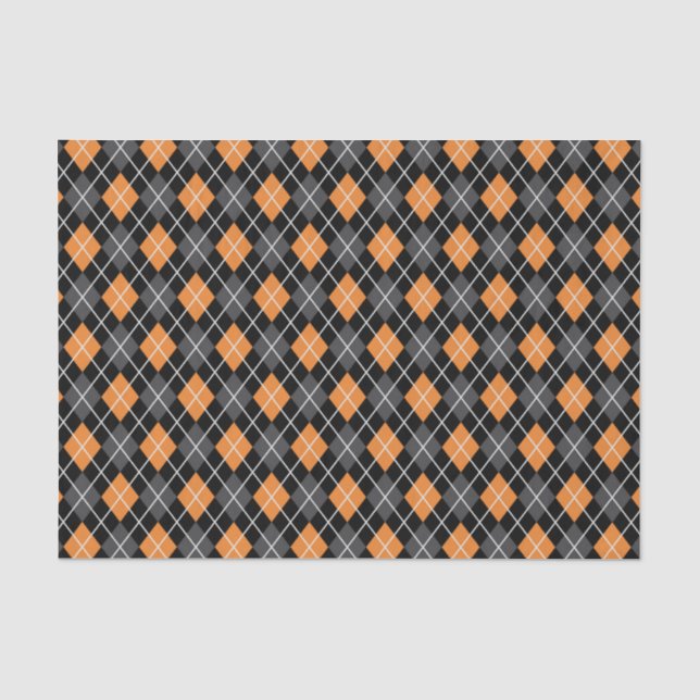 Halloween Retro 1950er Raute Orange Gray Black Seidenpapier (Vorderseite)